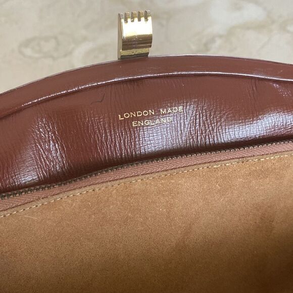 Vintage Leather Satchel London Made England Brown - Picture 12 of 16